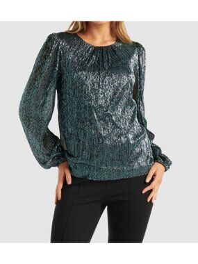 EVER NEW Paige Plisse Blouson Sleeve Top Size‎ Small